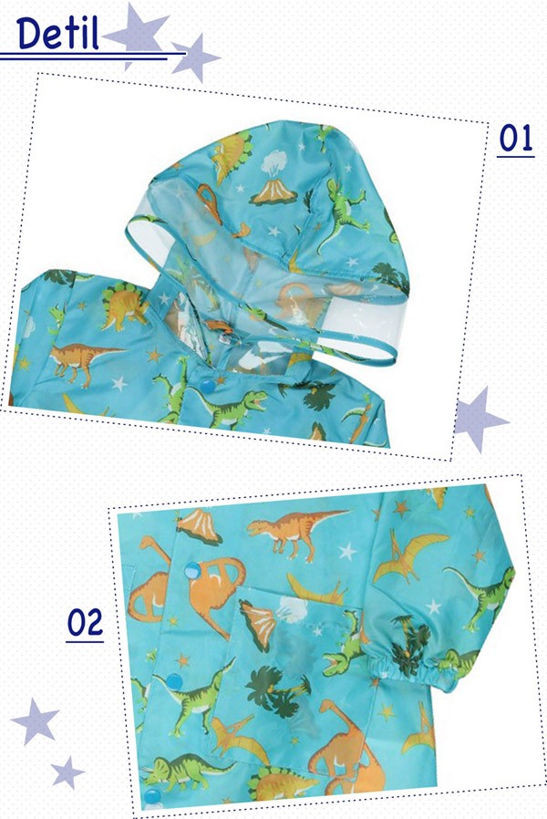 子供服【Marble Line】マーブルライン  B77911 恐竜柄レインコート