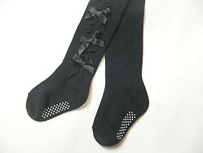 輸入子供服【orange bon bon】オレンジボンボン サテンリボンメロウタイツ