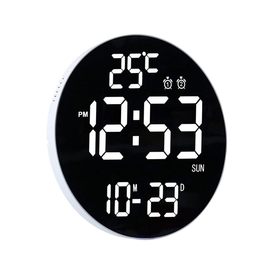 掛け時計 おしゃれ 壁掛け時計 ライト かわいい デジタル時計 led 自動調光 壁掛け 文字 大きい 静か リモコン 温度計 見やすい 北欧 ウォールクロック カラー｜golwis｜03