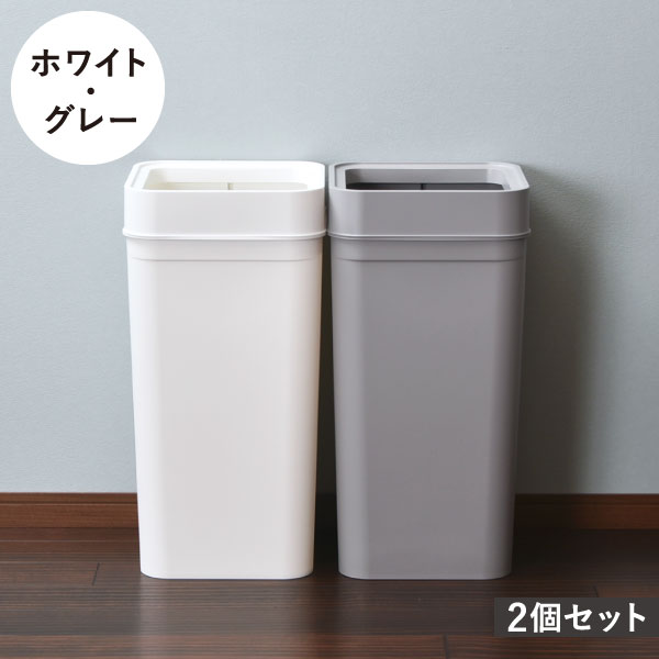 ゴミ箱 スリム おしゃれ 45L 2分別 キッチン 袋が見えない ダストボックス 約幅30cm リビング フタなし ライクイット マルチパーパスビン  45リットル 2個セット