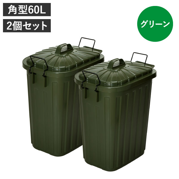 ゴミ箱 おしゃれ 45リットル対応 45l対応 60リットル キッチン用 分別 屋外 大型 蓋付き フタ付き ごみ箱 生ゴミ 屋外ダストボックス  60L 2個セット