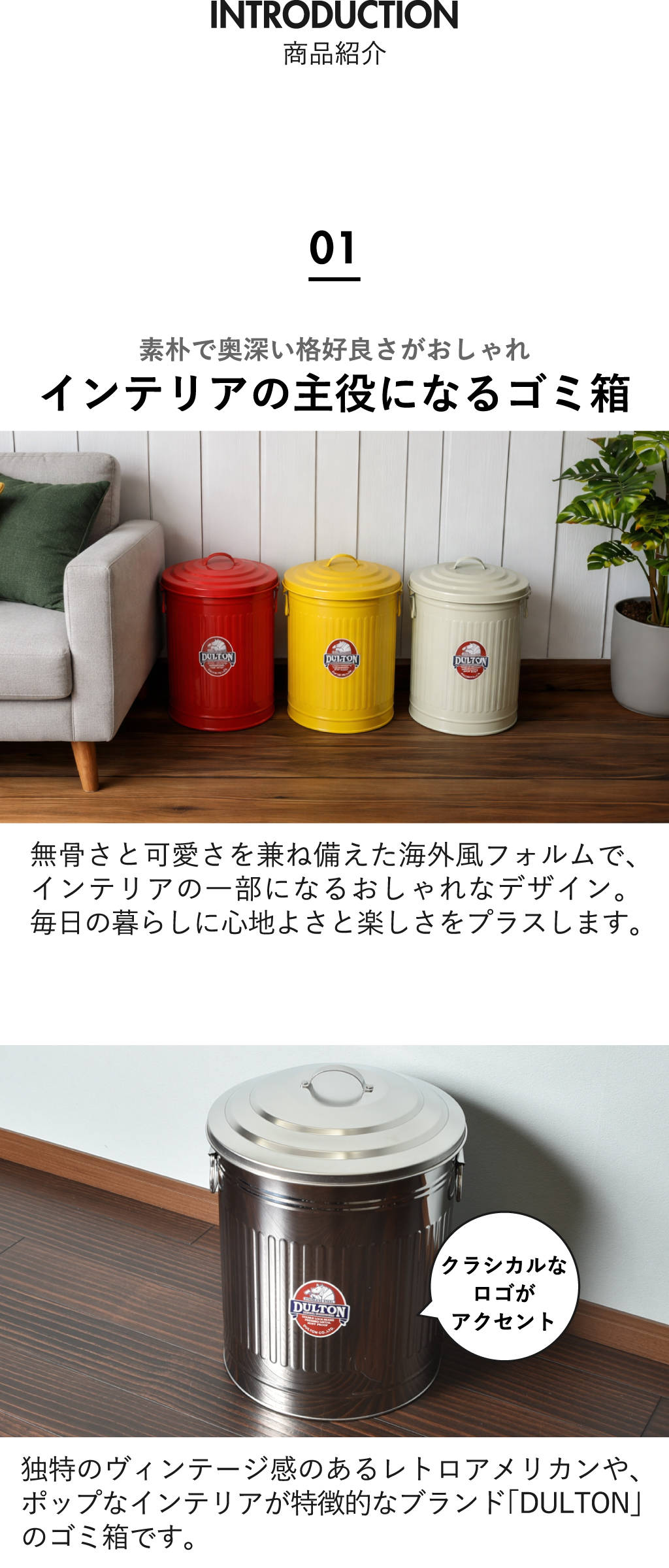 DULTON（ダルトン） ゴミ箱 蓋付き 分別 おしゃれ ダストボックス