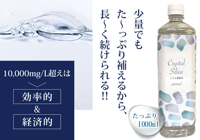 高濃度シリカ原液 クリスタルシリカ 1000ml ケイ素水 水晶抽出 シリカ