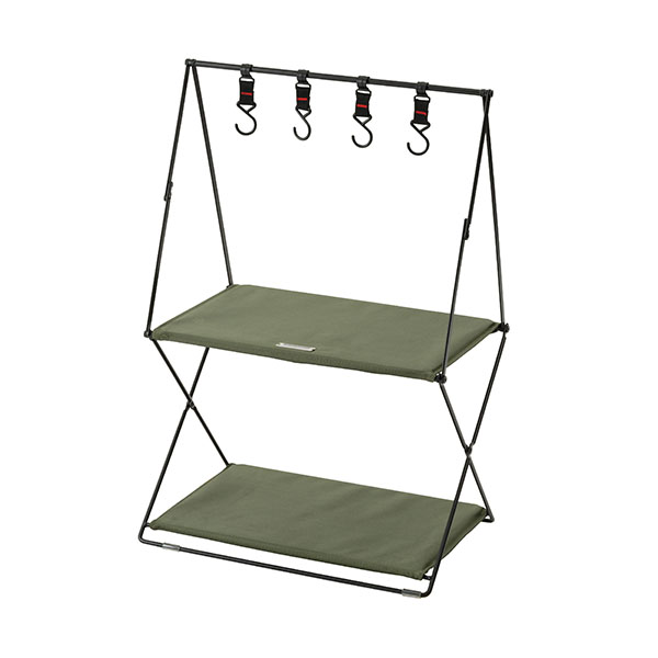 ハンギングラック ポータブル 収納 ラック 2段 おしゃれ 棚 シェルフ