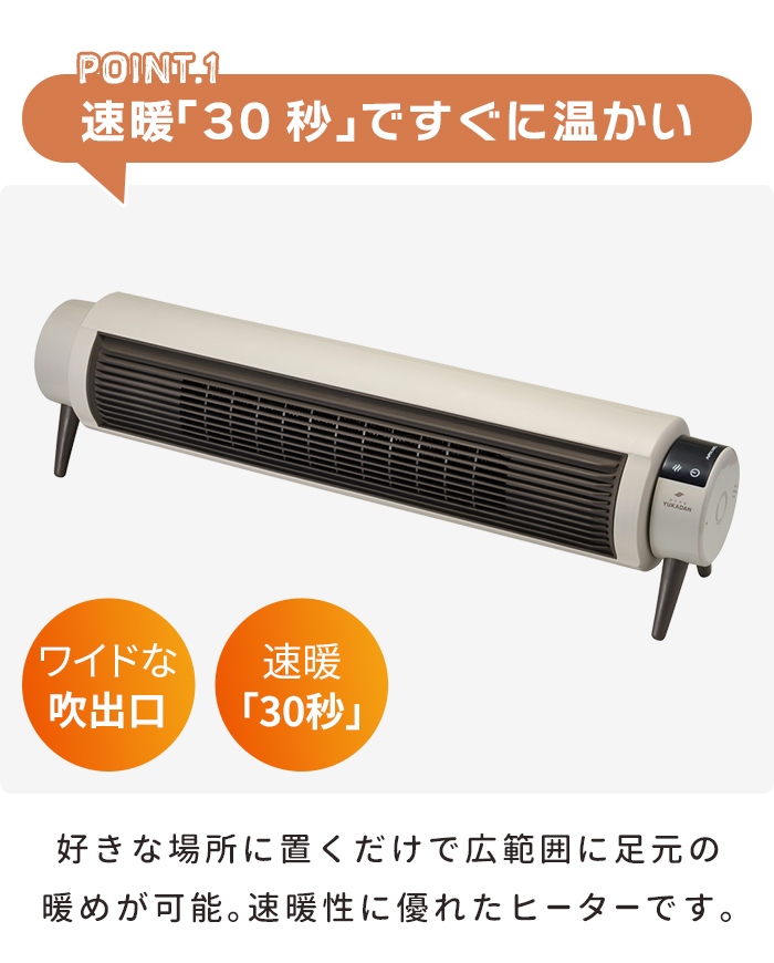 セラミックヒーター リモコン付 床暖房 ワイド ヒーター 大風量 電気