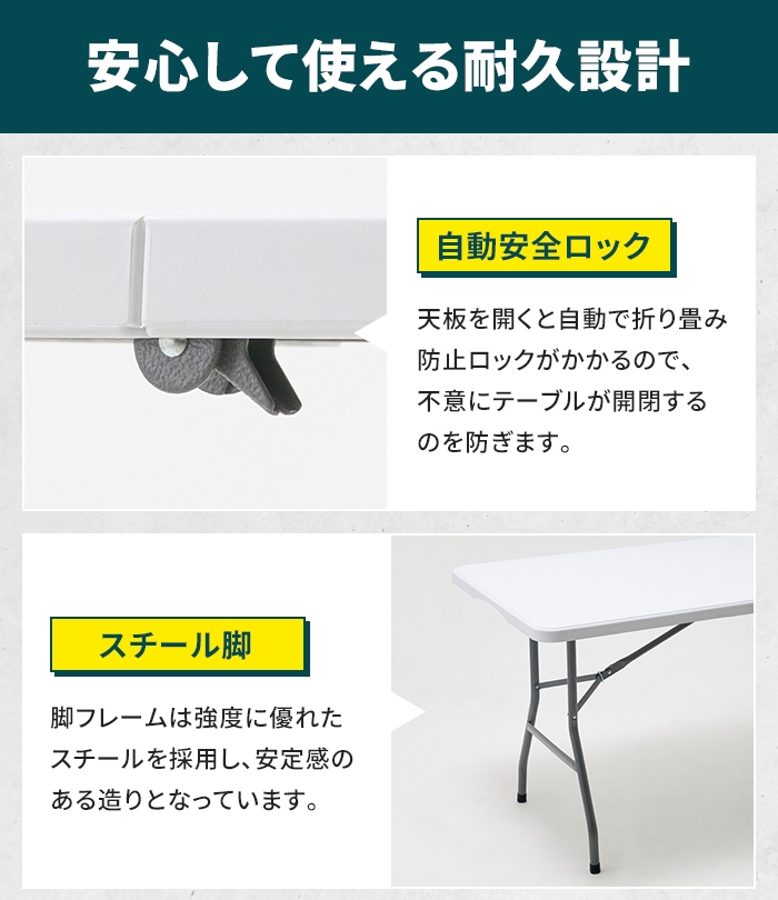 値下げ 多目的 作業用テーブル 折りたたみ 作業台 幅180cm 大型