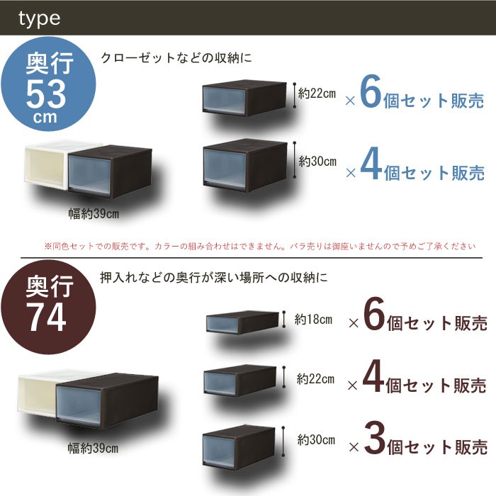 値下げ】 押入れ収納 奥深タイプ Mサイズ 4個セット奥行74/高さ