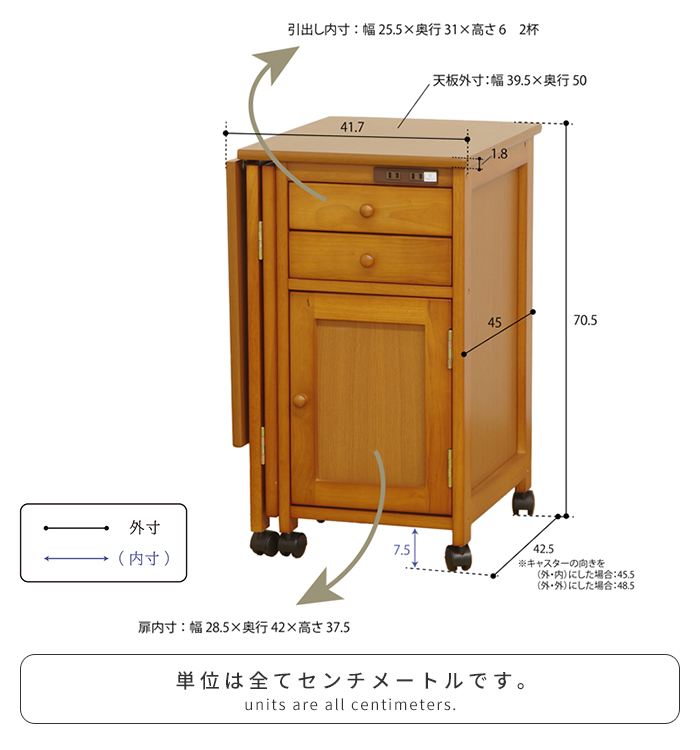 折りたたみ ワゴン テーブルワゴン キャスター付き マルチ 収納ワゴン