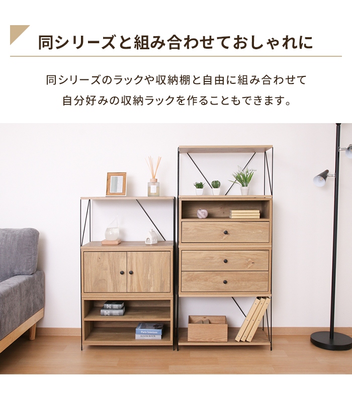 値下げ コネクトボックス 引き出し付 1杯 幅60 収納棚 ラック 連結