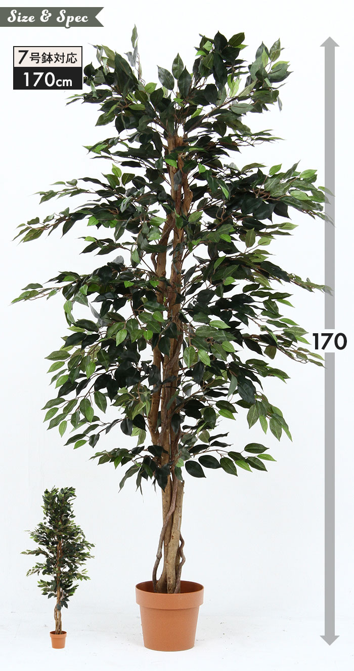 【値下げ】 フィカス 人工 植物 高さ 170cm 7号鉢対応 鉢植え フェイクグリーン 観葉植物 造花 シンプル オフィス 観葉 インテリア 室内 鉢 リビング｜good-choice｜06