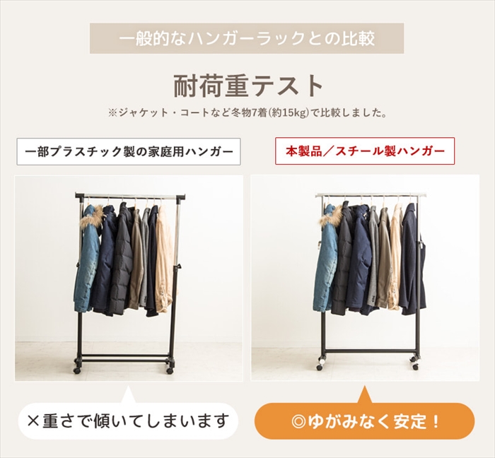 値下げ ハンガーラック 幅82 頑丈 ハンガーラック スリム キャスター付き 伸縮 耐荷重80kg 衣類 洋服掛け シングル コートハンガー 大容量_6
