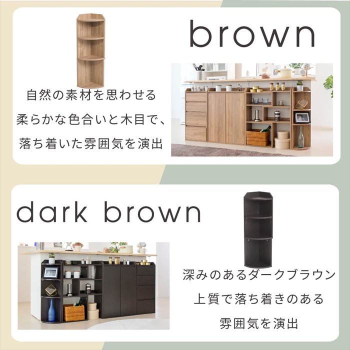 カウンター下収納 薄型 コーナーラック コーナーシェルフ 幅40 奥行22