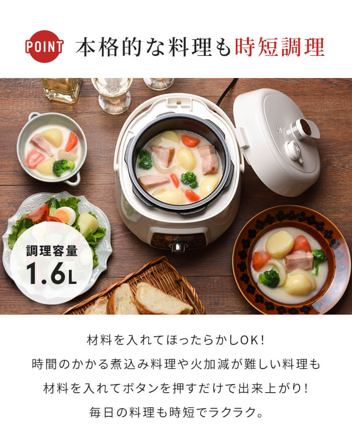 電気圧力鍋 2.5L 圧力鍋 電気 鍋 電気圧力調理鍋 タイマー 簡単 手軽