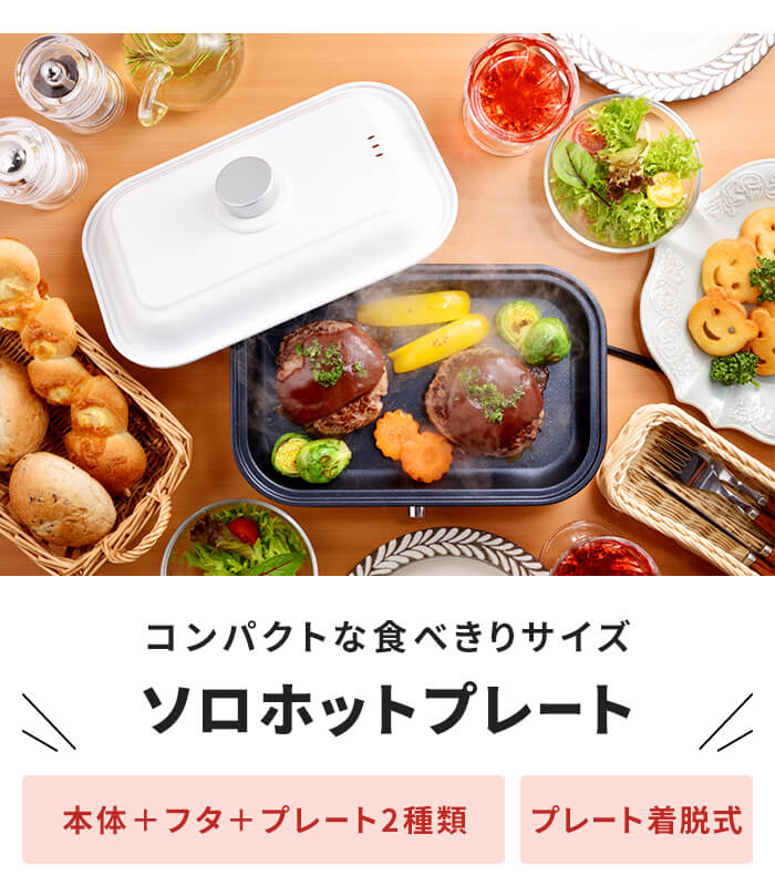 Panasonic ホットプレート グリルプレート2種付き ミニホットプレート ふた付 平面プレート/深鍋 小さい 電気 ホット