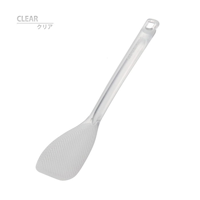 値下げ しゃもじ 日本製 クリア 全長28.3cm 透明 TPX樹脂 高耐熱