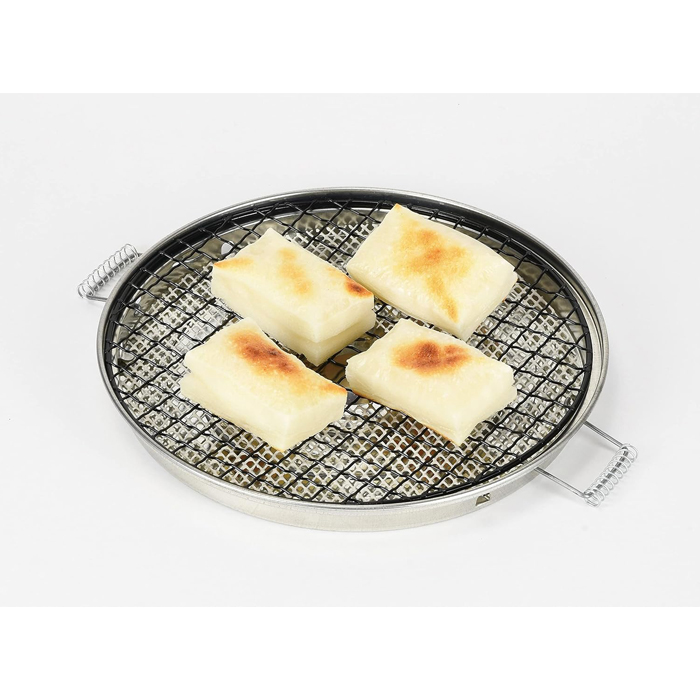 餅焼き 網 丸型 もち焼 焼き網 外径21.5cm セラミック入 ガス火専用 餅