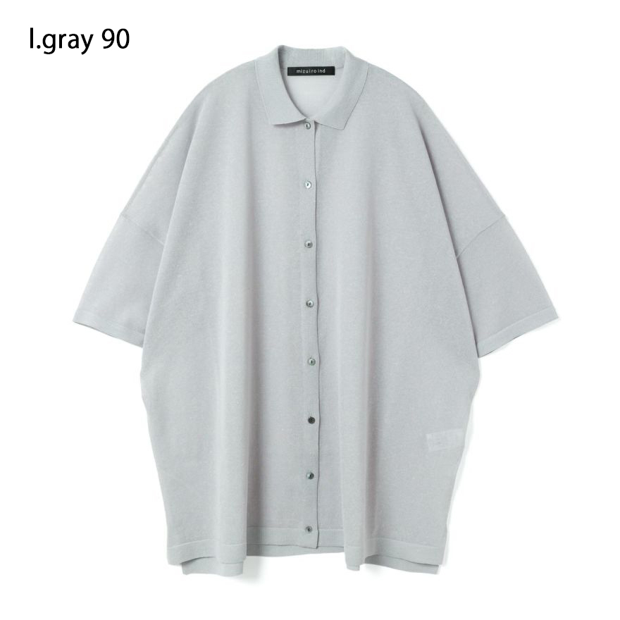 SALE】mizuiro ind ワイド ニット シャツ wide knit shirt 2-220025