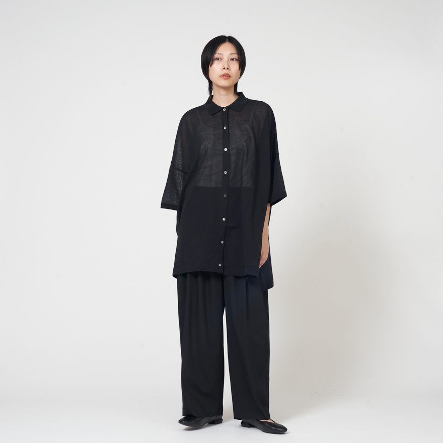 SALE】mizuiro ind ワイド ニット シャツ wide knit shirt 2-220025