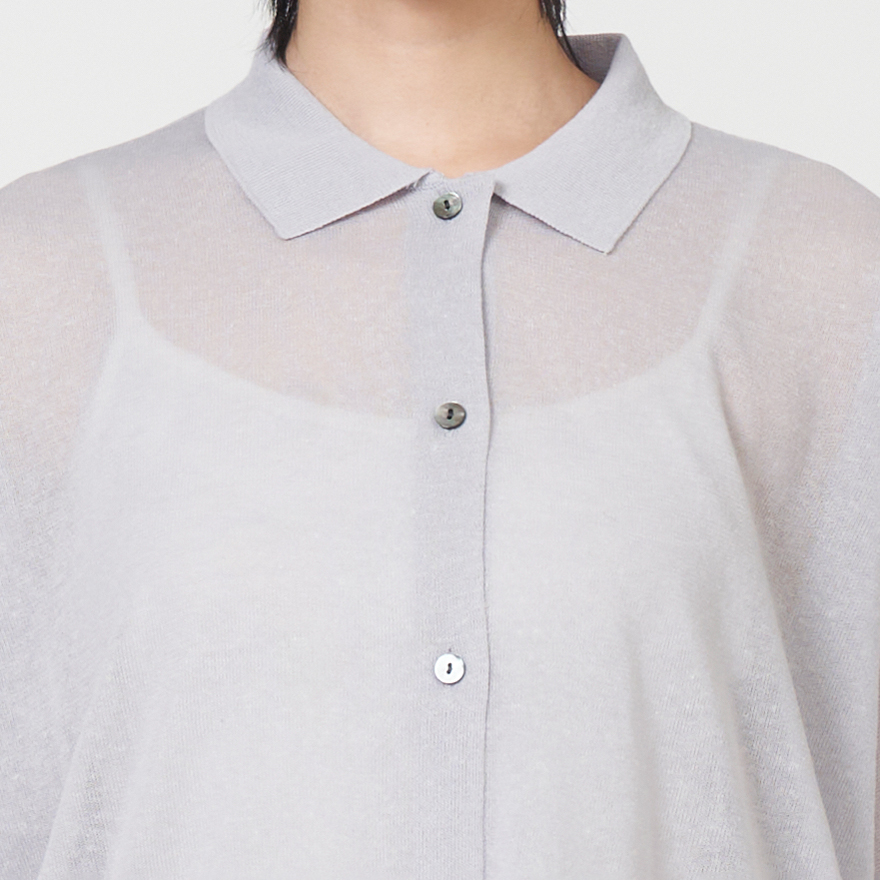 SALE】mizuiro ind ワイド ニット シャツ wide knit shirt 2-220025