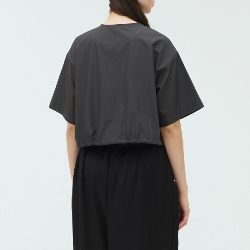 【SALE】ミズイロインド mizuiro ind ドローストリング シャツ drawstring shirt 2-230089 レディース トップス 半袖 mizuiro ind｜ドライタッチ ドローストリング シャツ 2-230089