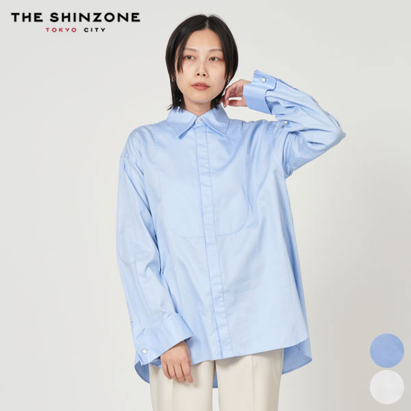 【SALE】シンゾーン SHINZONE ドレス シャツ DRESS SHIRT レディース 長袖 ブラウス トップス ダブルカフス コットン 綿100 上品 24AMSBL08