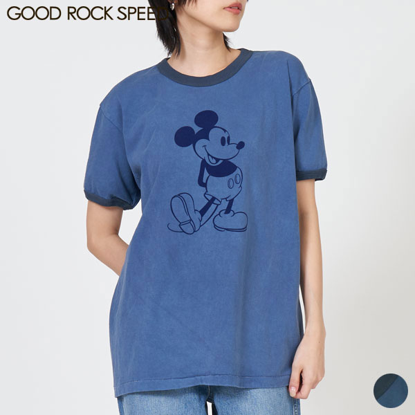 【SALE】グッド ロック スピード GOOD ROCK SPEED ミッキー スタンディング ポーズ リンガー Tシャツ Mickey Standing Pose Ringer Tee レディース 半袖
