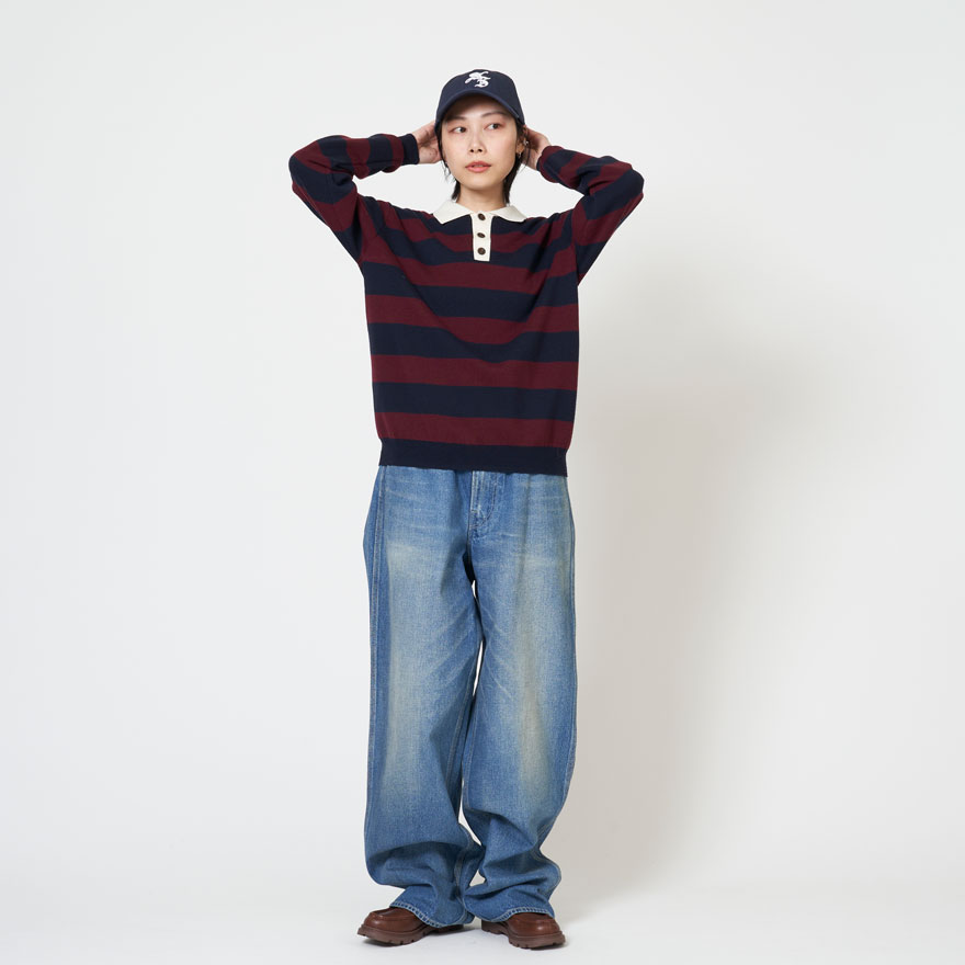 シンゾーン SHINZONE ラガー ニット ポロ シャツ RUGGER KNIT POLO 25SMSNI06 レディース ウール ボーダー RUGGER KNIT POLO – Shinzone