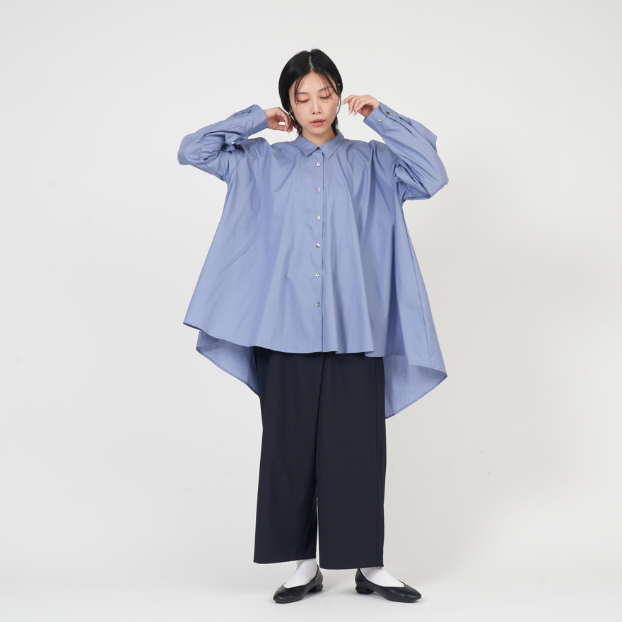 ミズイロインド mizuiro ind ワイド シャツ チュニック 長袖