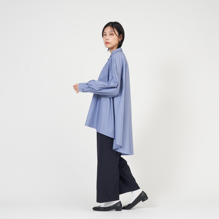 ミズイロインド mizuiro ind ワイド シャツ チュニック 長袖 フレア 3 