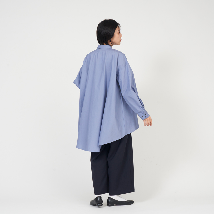 ミズイロインド mizuiro ind ワイド シャツ チュニック 長袖 フレア 3