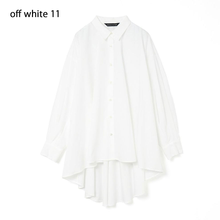 ミズイロインド mizuiro ind ワイド シャツ チュニック 長袖 フレア 3