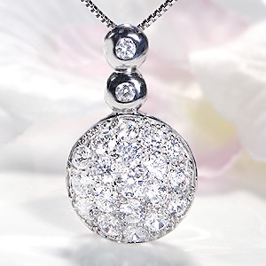 商品画像１ pt900【1.8ct】ラウンド ダイヤモンド パヴェネックレス
