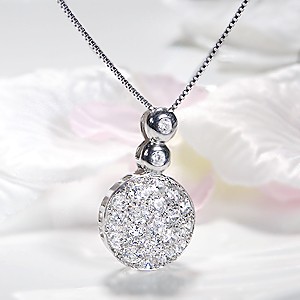 商品画像２ pt900【1.8ct】ラウンド ダイヤモンド パヴェネックレス
