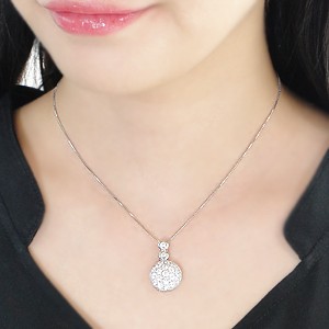 商品画像３ pt900【1.8ct】ラウンド ダイヤモンド パヴェネックレス