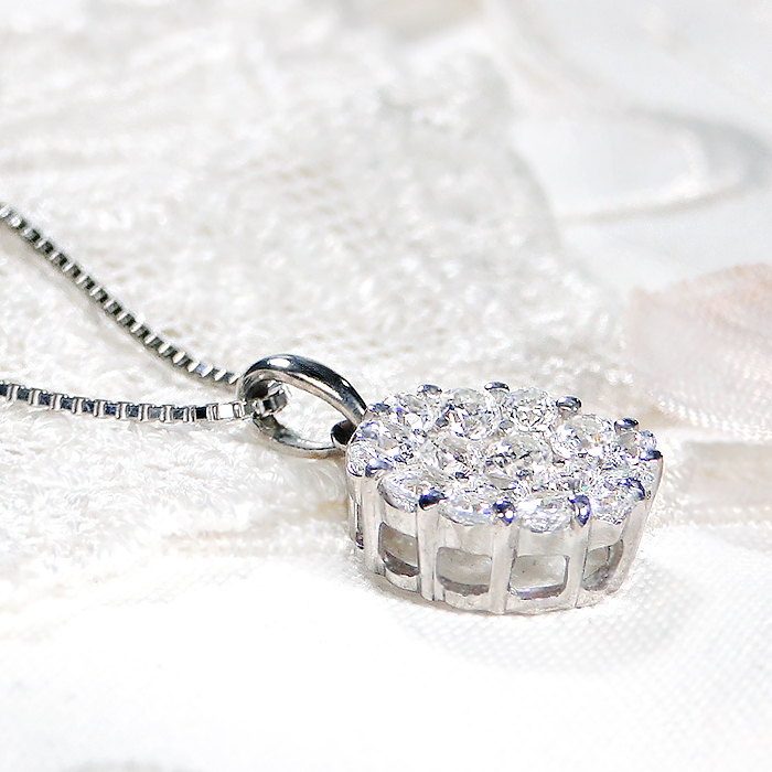 商品画像４ Pt900 1.0ct Hカラー・SIクラス ダイヤモンド パヴェネックレス