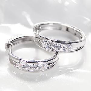 pt900 プラチナ ダイヤモンド ダイヤ ピアス 中折れ 0.5ct フープ