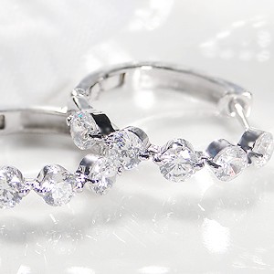 計1.00ct 天然ダイヤモンド　中折れ式エタニティフープピアス　PT900 gupe435.jpg