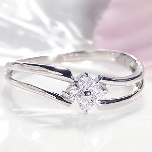 pt900 プラチナ 指輪 リング ダイヤモンド ダイヤ 0.1ct 花 フラワー