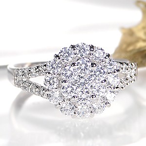 pt900 プラチナ ダイヤモンド ダイヤ 指輪 リング パヴェ 1.0ct 1