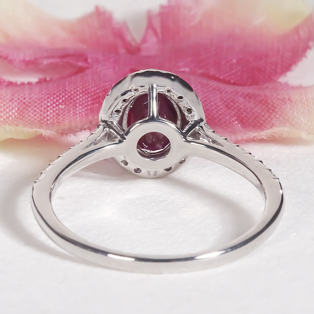 pt900 プラチナ ダイヤモンド ダイヤ 指輪 リング ルビー カラーストーン 色石 レッド 大粒 1.0ct 1カラット 誕生石 7月 4月 豪華 一粒 赤 ゴージャス GUR1383の画像