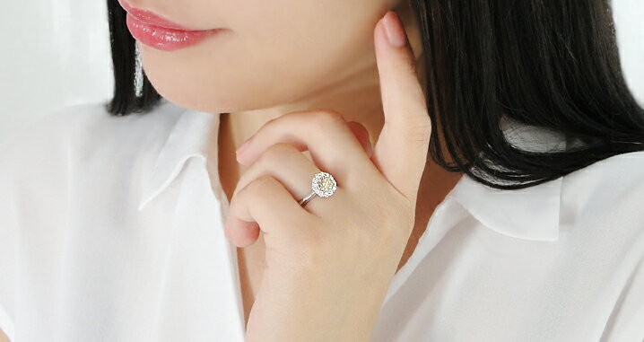 ダイヤモンド リング プラチナ ブラウン ダイヤ 指輪 pt900 大粒 SI