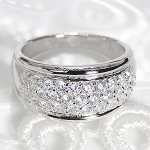 pt900 プラチナ ダイヤモンド ダイヤ 指輪 リング パヴェ 1.0ct