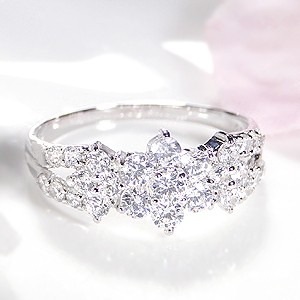 pt900 プラチナ ダイヤモンド ダイヤ 指輪 リング フラワー 花 1.0ct 1