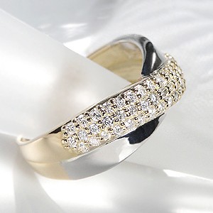 商品画像２ Pt900/K18YG【0.50ct】ダイヤモンド コンビ リング