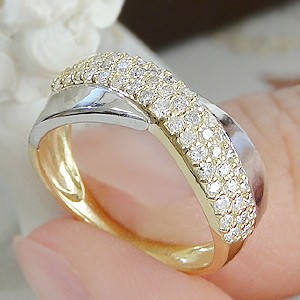 商品画像４ Pt900/K18YG【0.50ct】ダイヤモンド コンビ リング