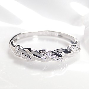 商品画像１ pt900【0.12ct】ツイスト ダイヤモンド リング