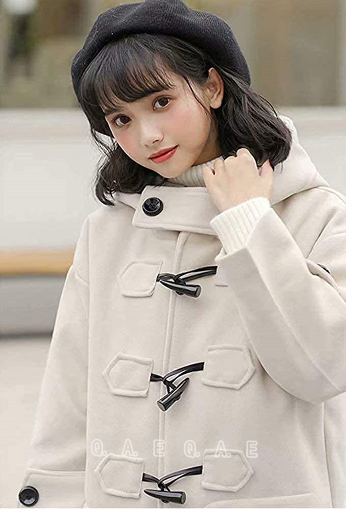 注目sale中！ ダッフルコート レディース ロングコート 通学 アウター 学生 かわいい 秋冬 制服 フード付き ゆったり 学院風 通勤 クリスマス  新年 プレゼント :045-lh606:GOODBUY - 通販 - Yahoo!ショッピング