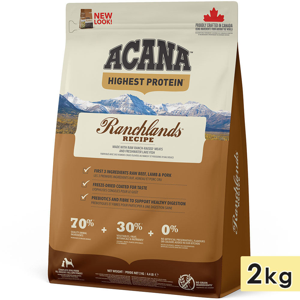 ACANA アカナ ハイエストプロテイン ランチランドレシピ 2kg 成犬用 高齢犬用 子犬用 全犬種用 ドッグフード ドライフード アカナファミリージャパン