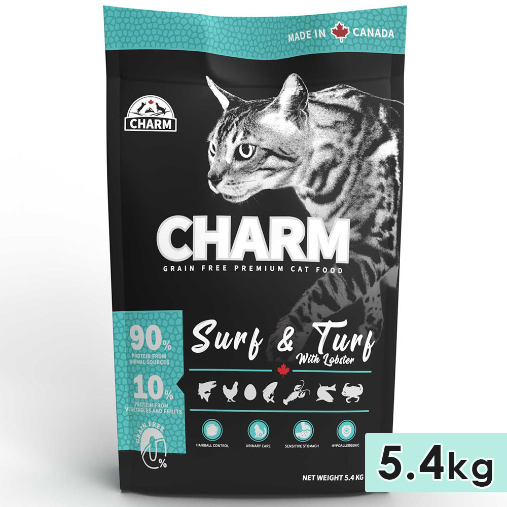 CHARM チャーム サーフ＆ターフキャット 5.4kg 全猫種用 成猫用 子猫用 高齢猫用 シニア猫用 キャットフード ドライフード トランペッツ