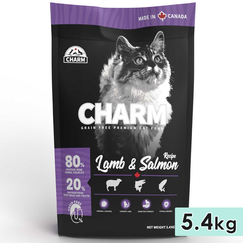 CHARM チャーム ラム＆サーモンキャット 5.4kg 全猫種用 成猫用 子猫用 高齢猫用 シニア猫用 キャットフード ドライフード トランペッツ